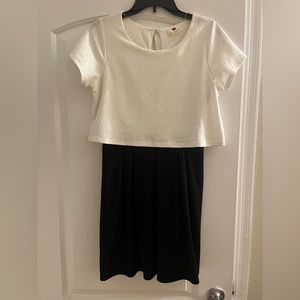 Black and white overlay dress